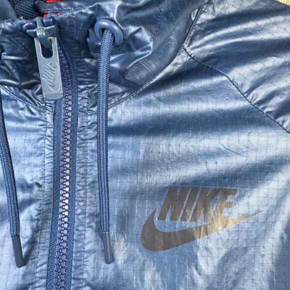 Nike Windrunner Windbreaker Vented Jacket Blue Full Zip Hooded Womens Sz S READ - Picture 3 of 7
